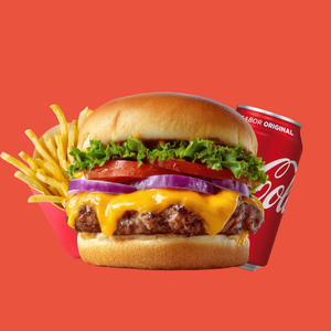 Combo Clássico do Burgers N' Smoke com burger, trezentinha e bebida